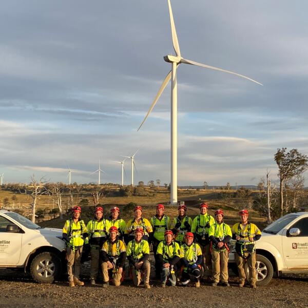 Frontline Electrical team at Cattle Hill Wind Farm