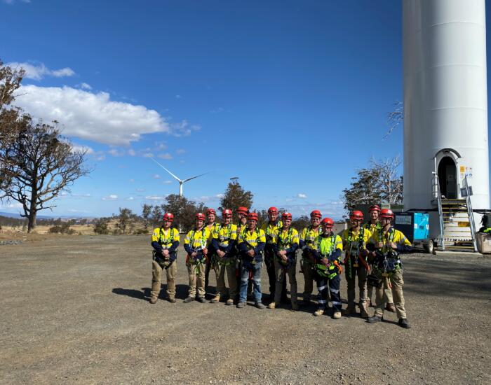 Frontline Electrical team at Cattle Hill Wind Farm
