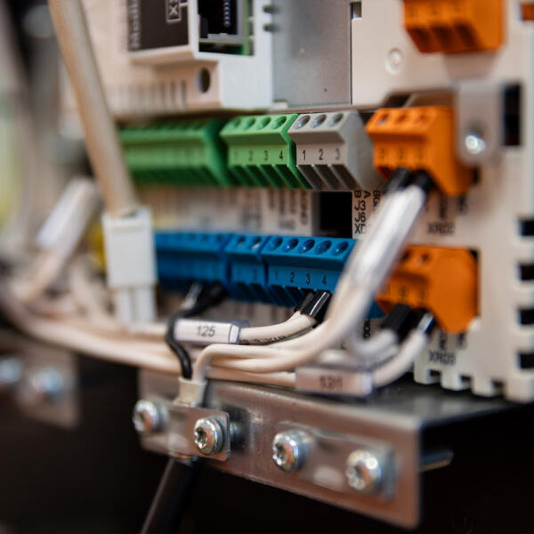 Close up of wires and switchboard installed by Gordon McKay industrial electricals in Geelong