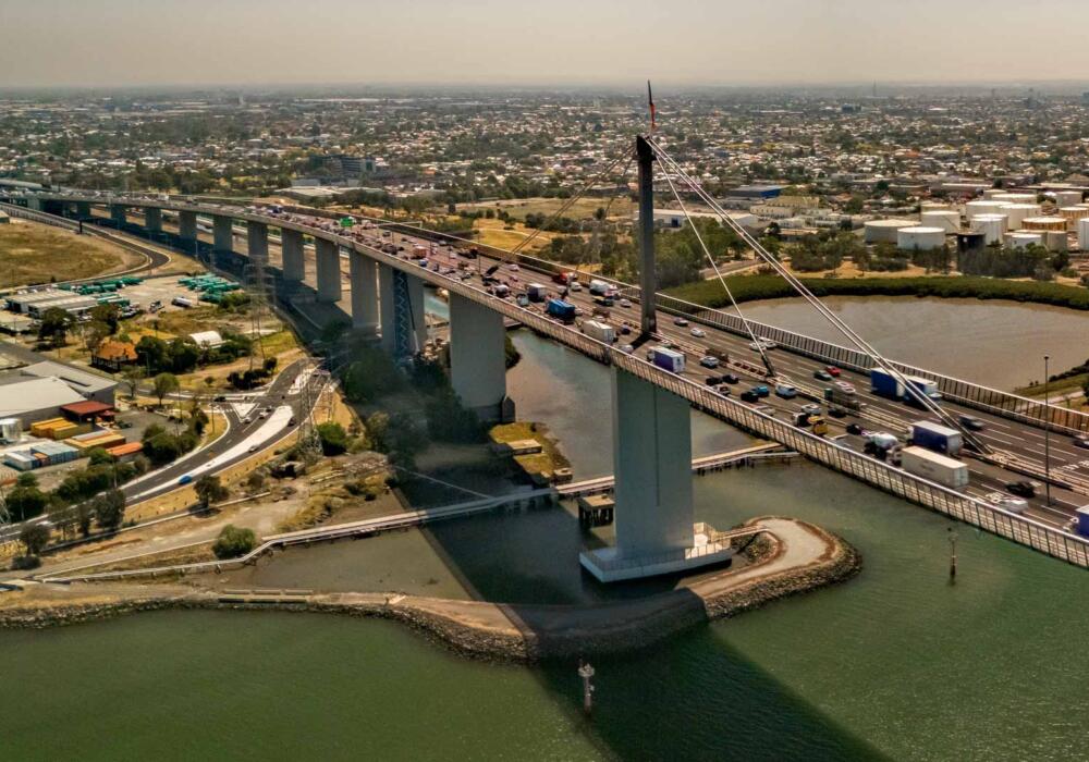 Industrial electrical maintenance on the West Gate Bridge by Gordon McKay